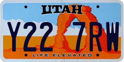 UT license plate Y227RW
