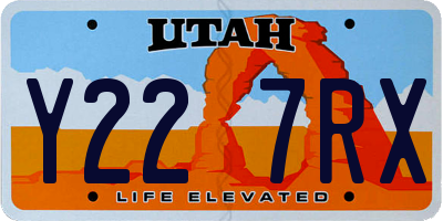 UT license plate Y227RX