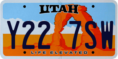UT license plate Y227SW
