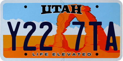 UT license plate Y227TA