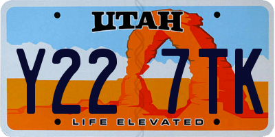 UT license plate Y227TK