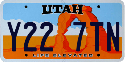 UT license plate Y227TN