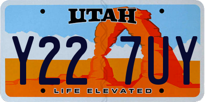 UT license plate Y227UY