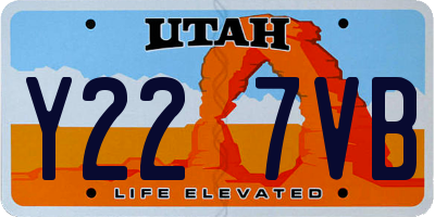 UT license plate Y227VB