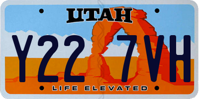 UT license plate Y227VH