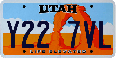 UT license plate Y227VL
