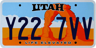 UT license plate Y227VV