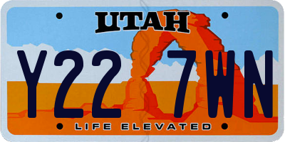 UT license plate Y227WN