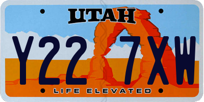 UT license plate Y227XW