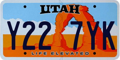 UT license plate Y227YK