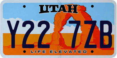 UT license plate Y227ZB
