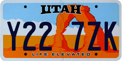 UT license plate Y227ZK