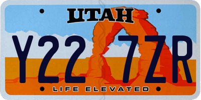 UT license plate Y227ZR