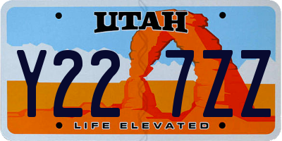 UT license plate Y227ZZ