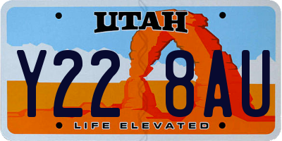 UT license plate Y228AU