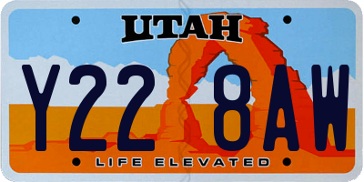 UT license plate Y228AW