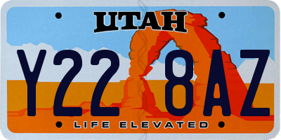 UT license plate Y228AZ