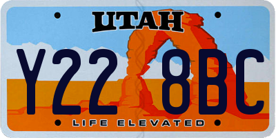 UT license plate Y228BC
