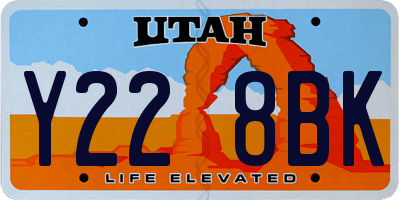 UT license plate Y228BK