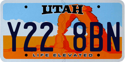UT license plate Y228BN