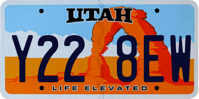 UT license plate Y228EW