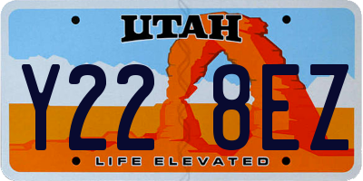 UT license plate Y228EZ