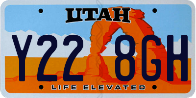 UT license plate Y228GH