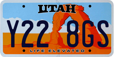 UT license plate Y228GS