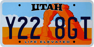 UT license plate Y228GT