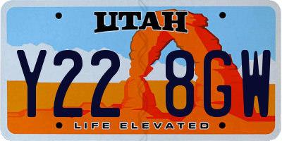 UT license plate Y228GW