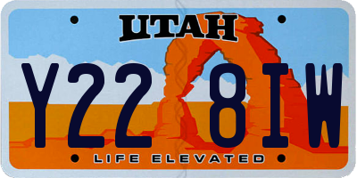 UT license plate Y228IW