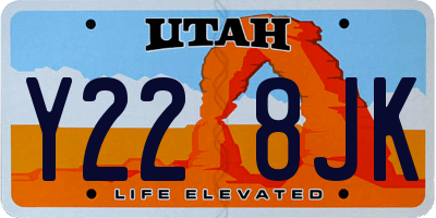 UT license plate Y228JK