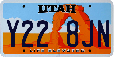 UT license plate Y228JN