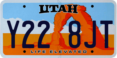 UT license plate Y228JT