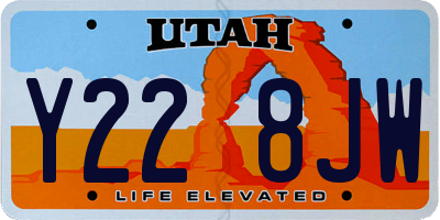 UT license plate Y228JW