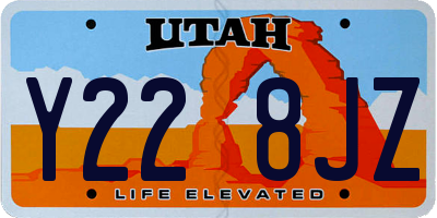 UT license plate Y228JZ