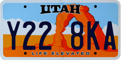 UT license plate Y228KA