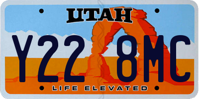 UT license plate Y228MC