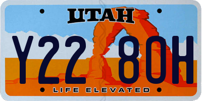 UT license plate Y228OH