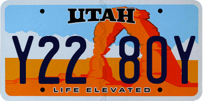 UT license plate Y228OY