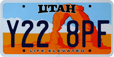 UT license plate Y228PF