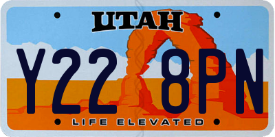 UT license plate Y228PN