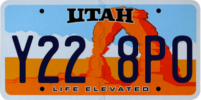 UT license plate Y228PO