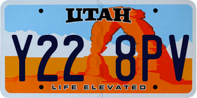 UT license plate Y228PV