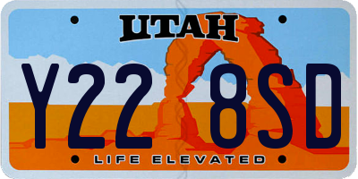 UT license plate Y228SD