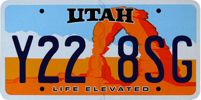 UT license plate Y228SG