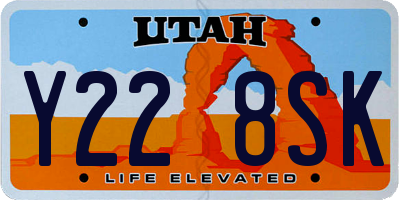 UT license plate Y228SK
