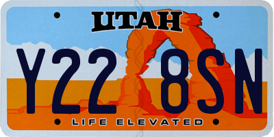 UT license plate Y228SN