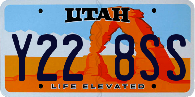 UT license plate Y228SS