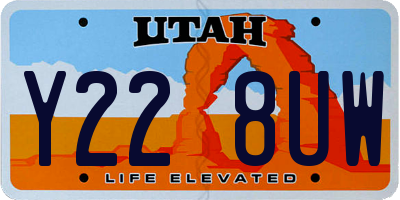 UT license plate Y228UW